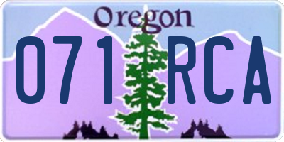 OR license plate 071RCA