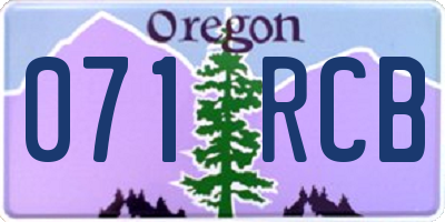 OR license plate 071RCB