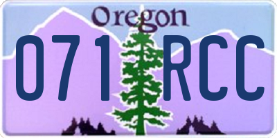 OR license plate 071RCC