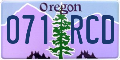 OR license plate 071RCD