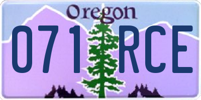 OR license plate 071RCE