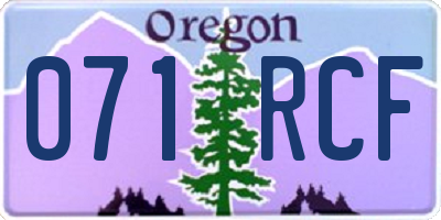 OR license plate 071RCF