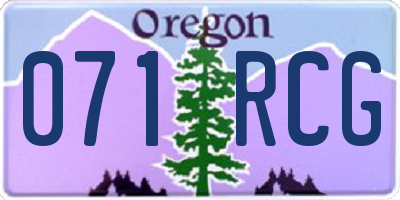 OR license plate 071RCG