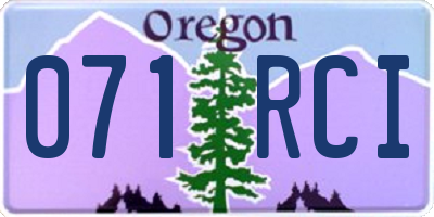 OR license plate 071RCI