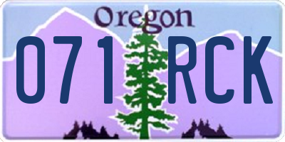 OR license plate 071RCK
