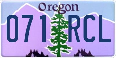 OR license plate 071RCL
