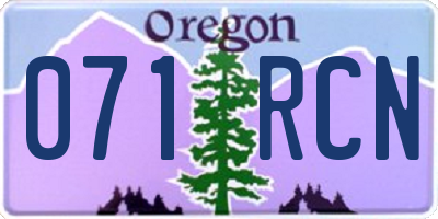 OR license plate 071RCN