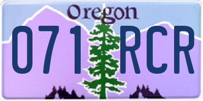 OR license plate 071RCR