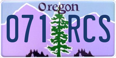 OR license plate 071RCS