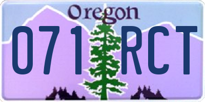 OR license plate 071RCT