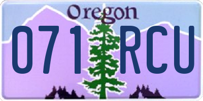 OR license plate 071RCU