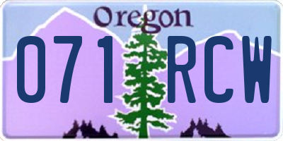 OR license plate 071RCW