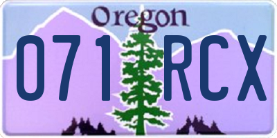 OR license plate 071RCX