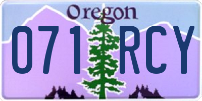 OR license plate 071RCY