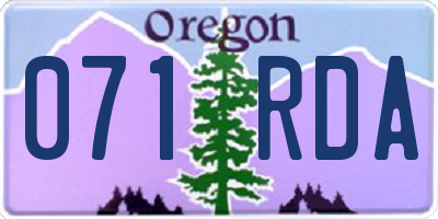 OR license plate 071RDA