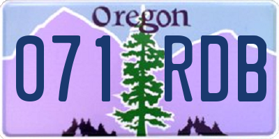 OR license plate 071RDB