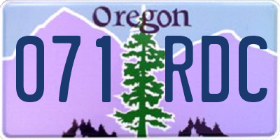 OR license plate 071RDC