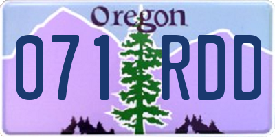 OR license plate 071RDD