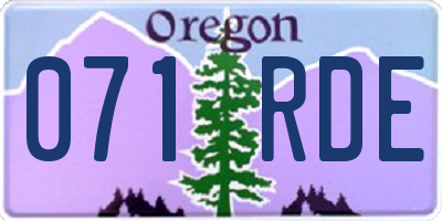 OR license plate 071RDE