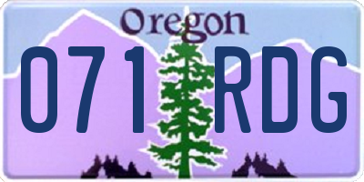 OR license plate 071RDG