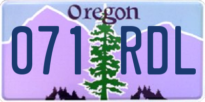 OR license plate 071RDL