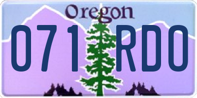 OR license plate 071RDO