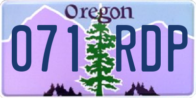 OR license plate 071RDP