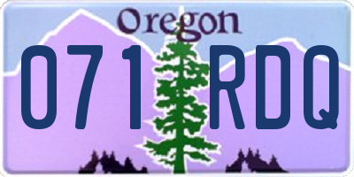 OR license plate 071RDQ