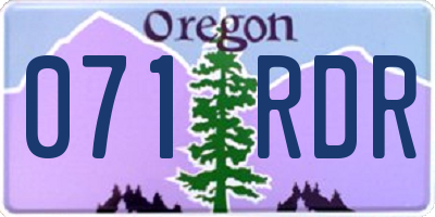 OR license plate 071RDR