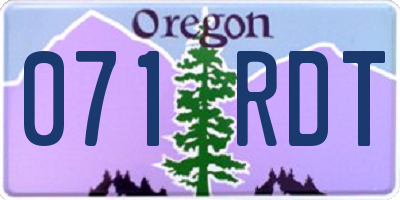 OR license plate 071RDT