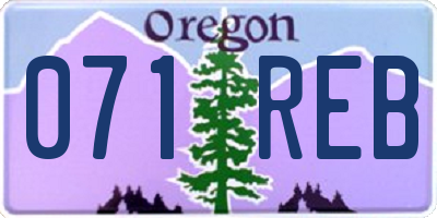 OR license plate 071REB