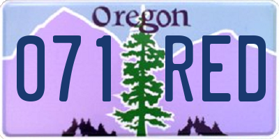 OR license plate 071RED