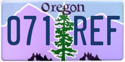 OR license plate 071REF
