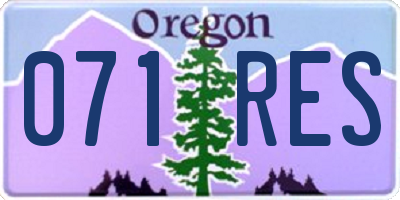 OR license plate 071RES