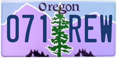 OR license plate 071REW