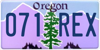 OR license plate 071REX