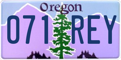 OR license plate 071REY
