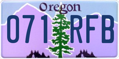 OR license plate 071RFB