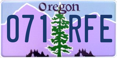 OR license plate 071RFE