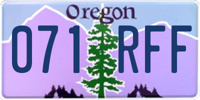 OR license plate 071RFF