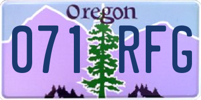 OR license plate 071RFG