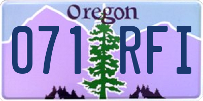 OR license plate 071RFI