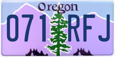 OR license plate 071RFJ