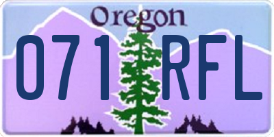 OR license plate 071RFL