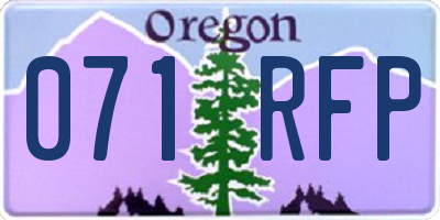 OR license plate 071RFP