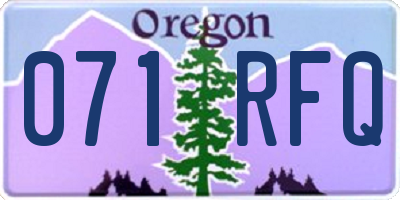 OR license plate 071RFQ