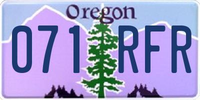 OR license plate 071RFR