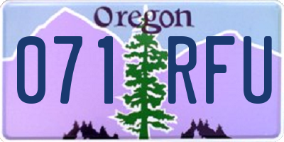 OR license plate 071RFU