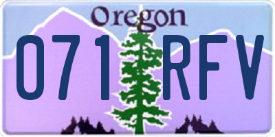OR license plate 071RFV