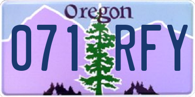 OR license plate 071RFY